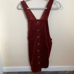 LOVE TREE COURDEROY OVERALL DRESS SIZE LARGE RED
